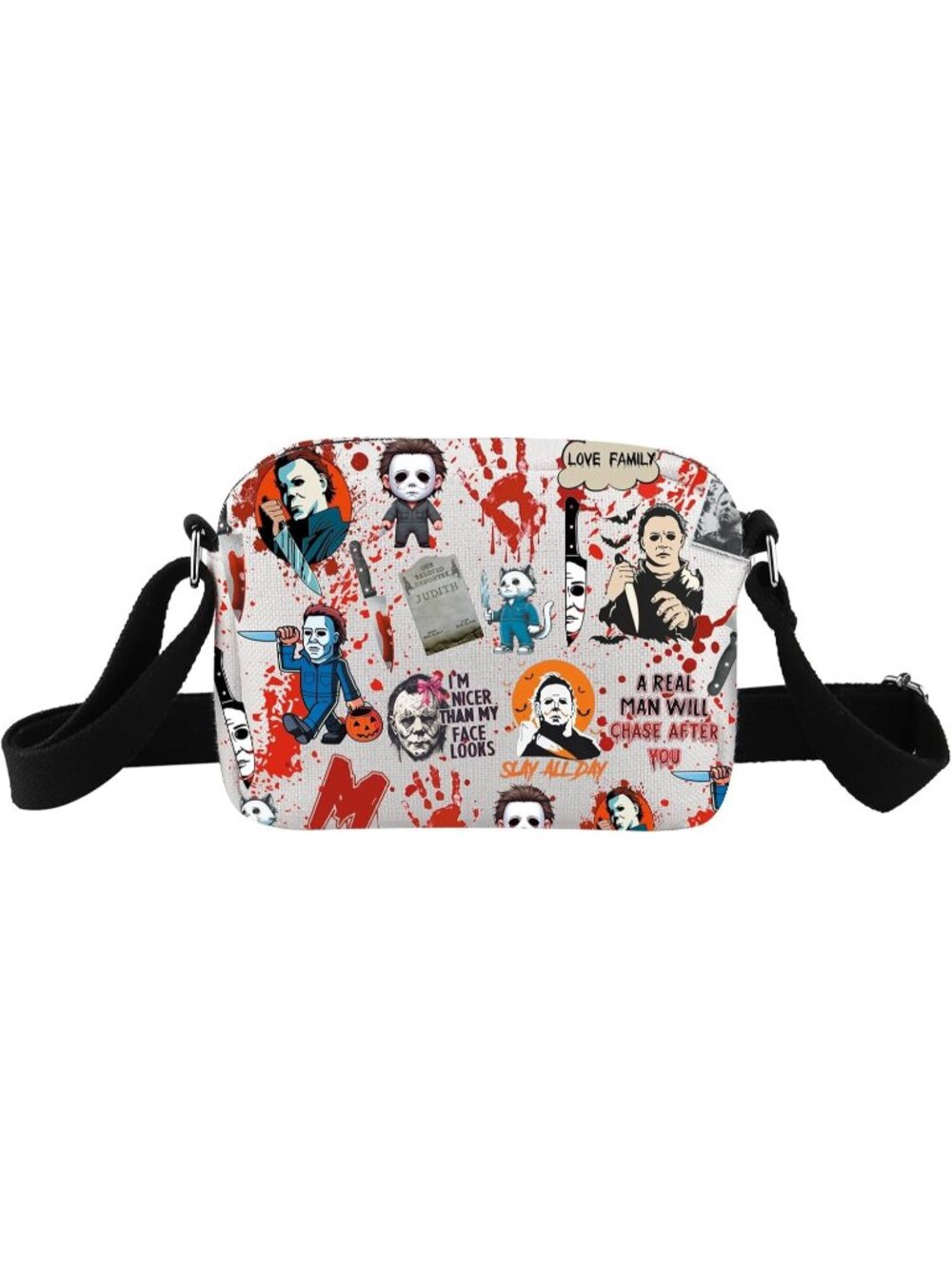 🎃Horror Movie Horror Characters A Real Man Will Chase After You Crossbody Bag